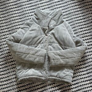 Grey puffer coat